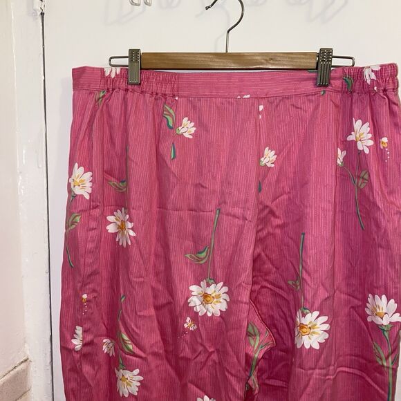 Alfred Dunner Capri Pants Pink Floral Baggy Plus Size 18 Plus - Picture 7 of 9